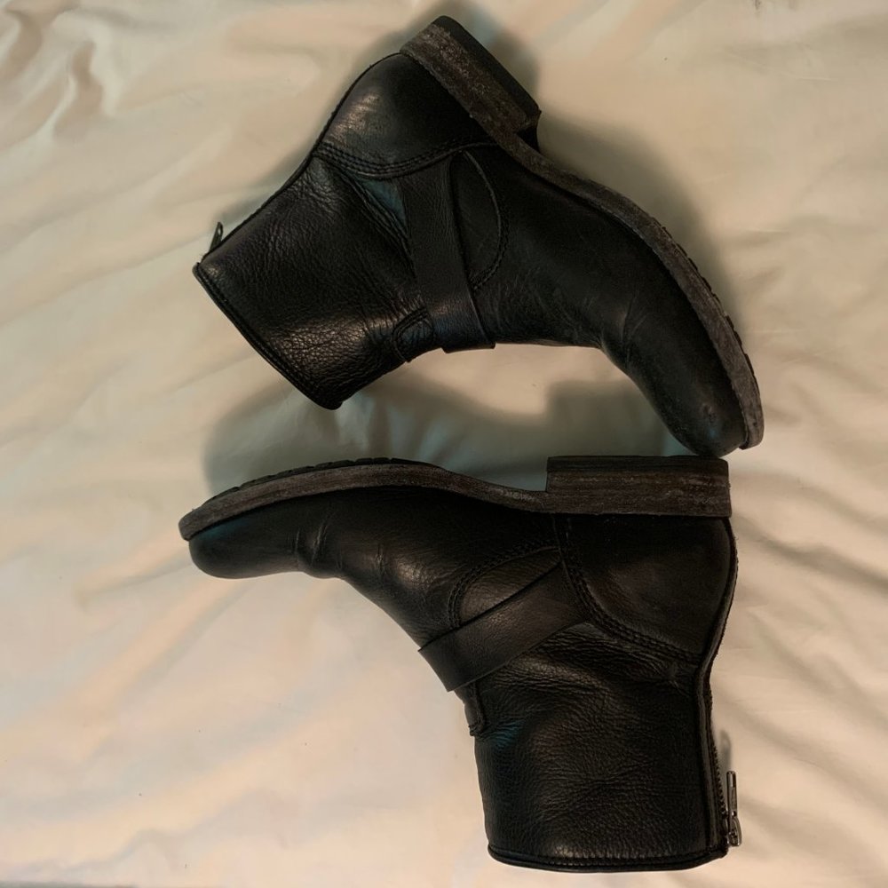 Frye Black Leather Buckle Boots - Picture 3 of 4